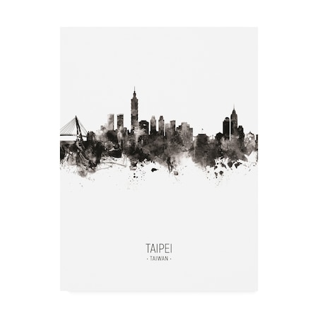 Michael Tompsett 'Taipei Taiwan Skyline Portrait II' Canvas Art,18x24